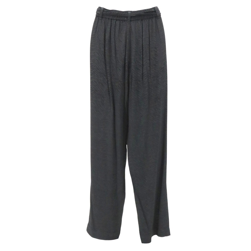 Sundays Black Textured Animal Print Ankle Trousers 2 Belted Pants - Picture 3 of 8